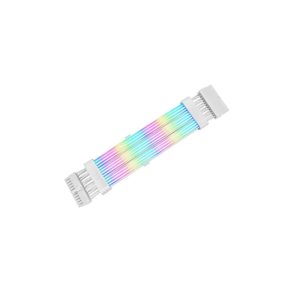 A large main feature product image of Thermaltake Tt Mod 24 Pin ARGB Illuminated Extension Cable - Snow