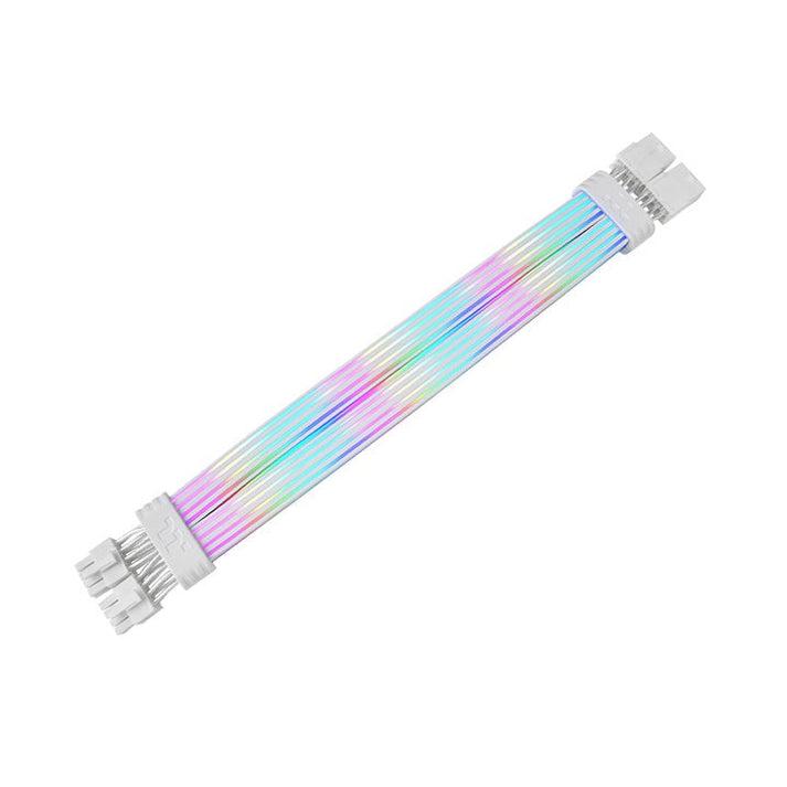 A large main feature product image of Thermaltake Tt Mod 8 pin ARGB Illuminated Extension Cable - Snow