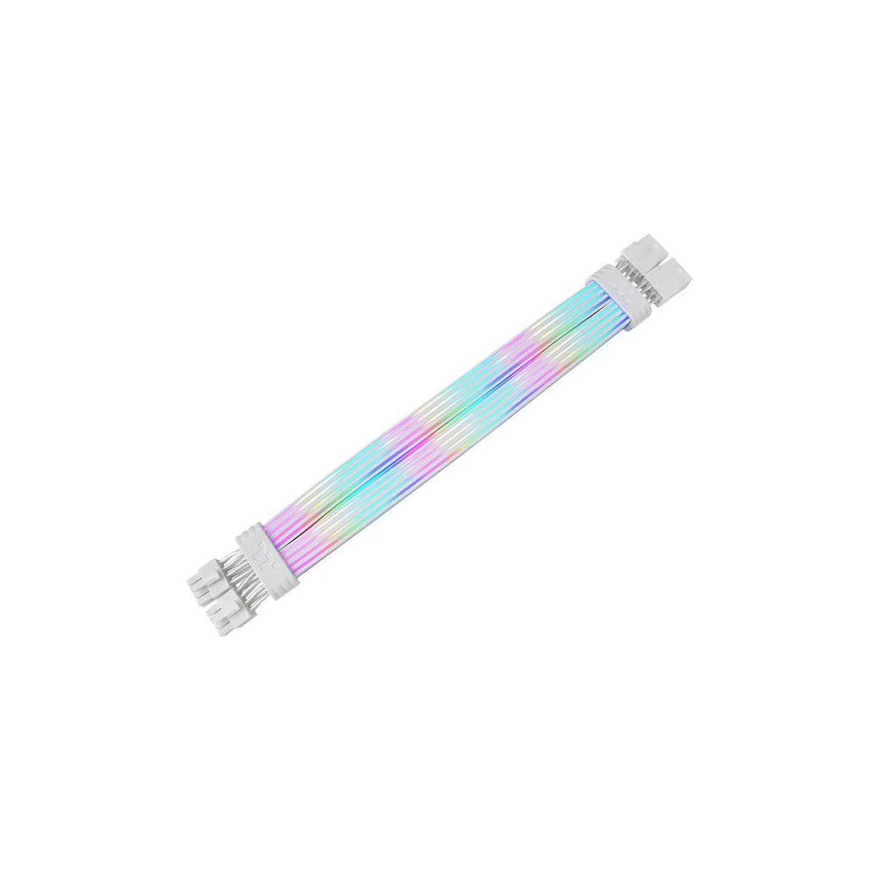 A large main feature product image of Thermaltake Tt Mod 8 pin ARGB Illuminated Extension Cable - Snow