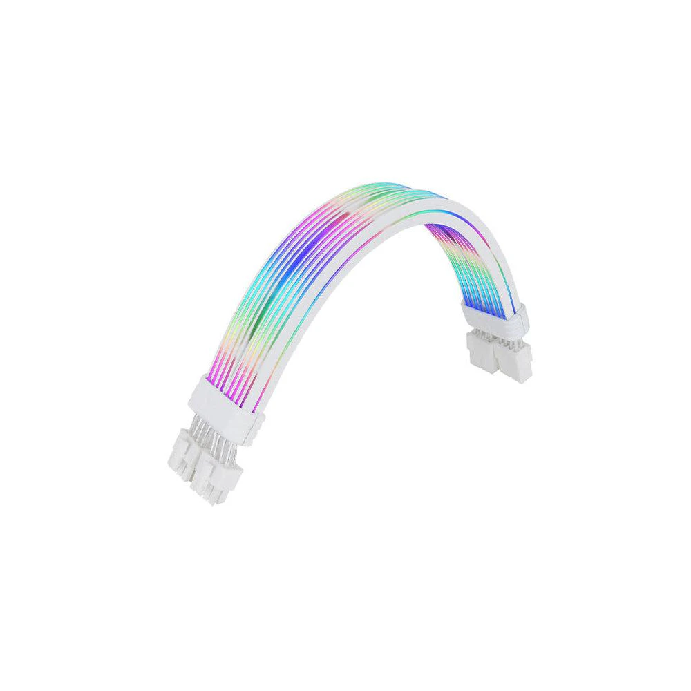 A large main feature product image of Thermaltake Tt Mod 8 pin ARGB Illuminated Extension Cable - Snow