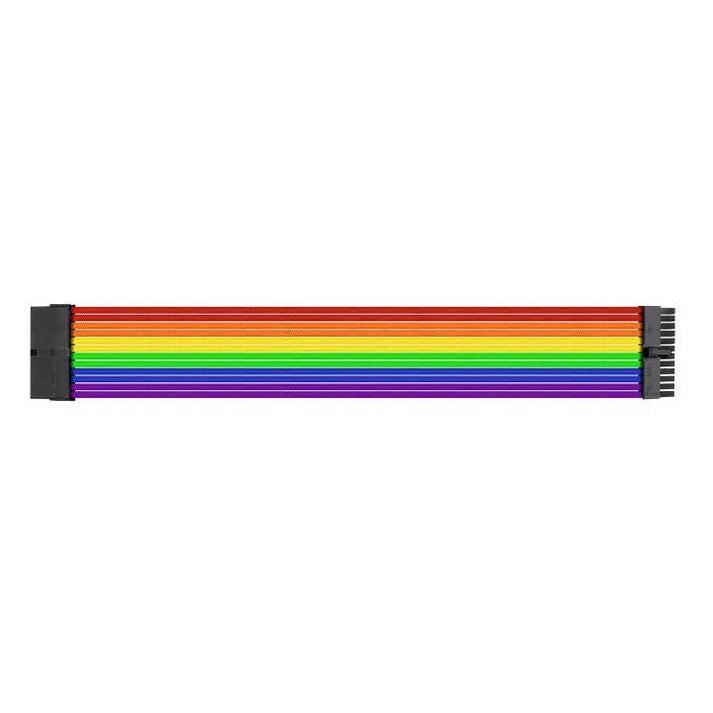 A large main feature product image of Thermaltake TtMod Sleeved PSU Extension Cable Set - Rainbow