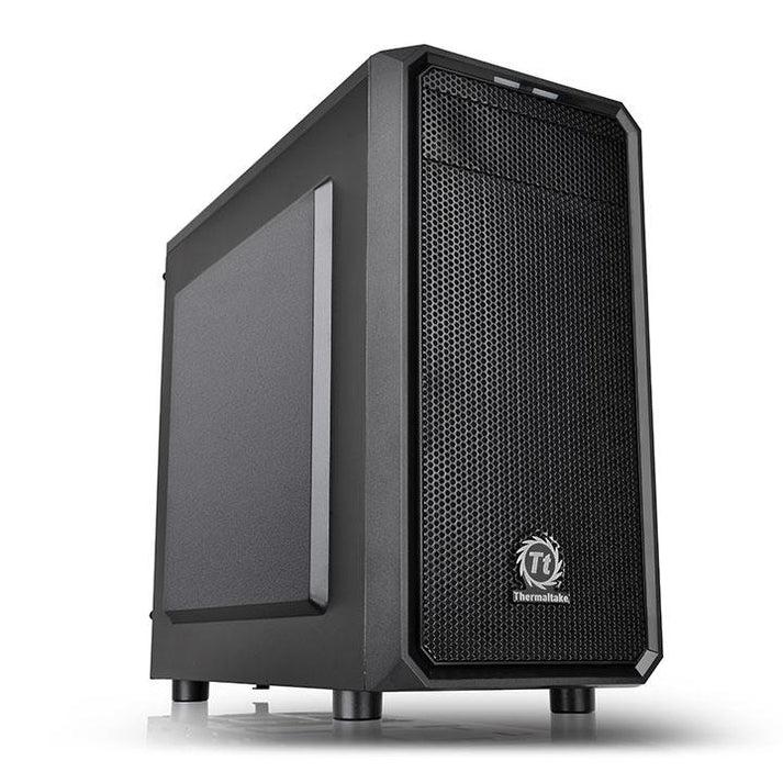 A large main feature product image of Thermaltake Versa H15 Micro ATX Case with 450W PSU