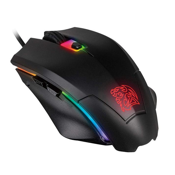 A large main feature product image of Thermaltake Tt eSPORTS Talon Elite RGB Gaming Gear Mouse & Mousepad Combo
