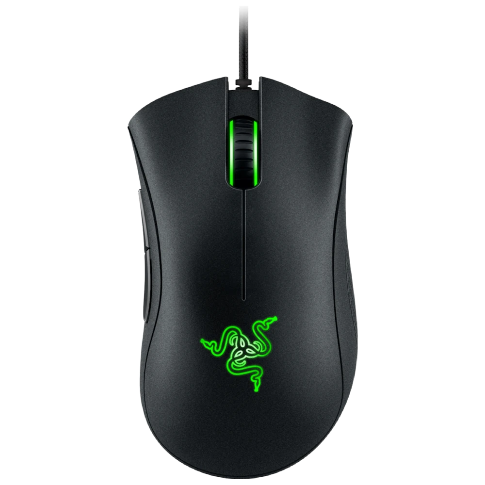 A large main feature product image of EX-DEMO Razer DeathAdder Essential - Wired Ergonomic Gaming Mouse (Black)