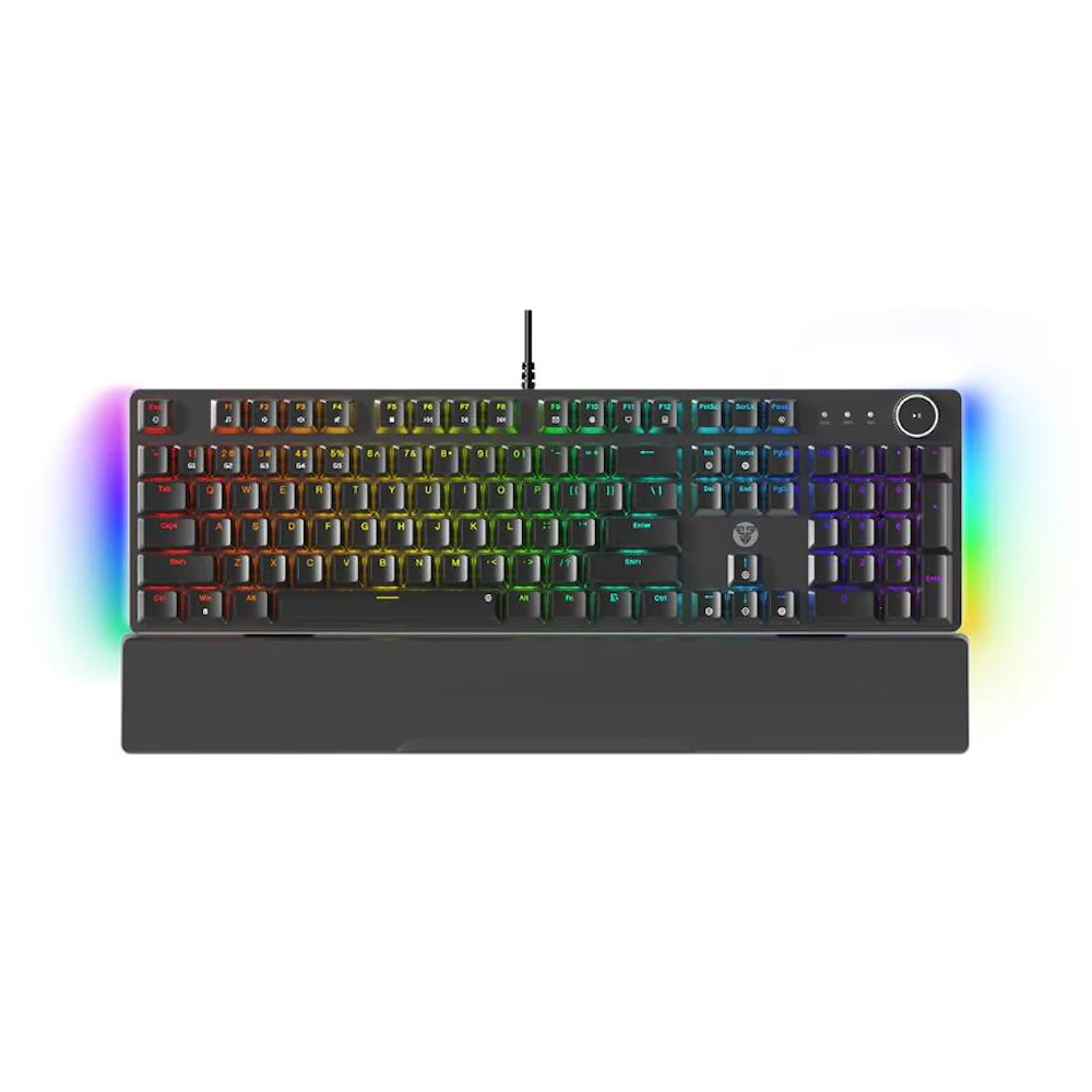 EX-DEMO Fantech MAXPOWER II Wired Hot-Swap RGB Backlight Mechanical Keyboard with Wrist Rest - Black (Lemon Zest Switch)