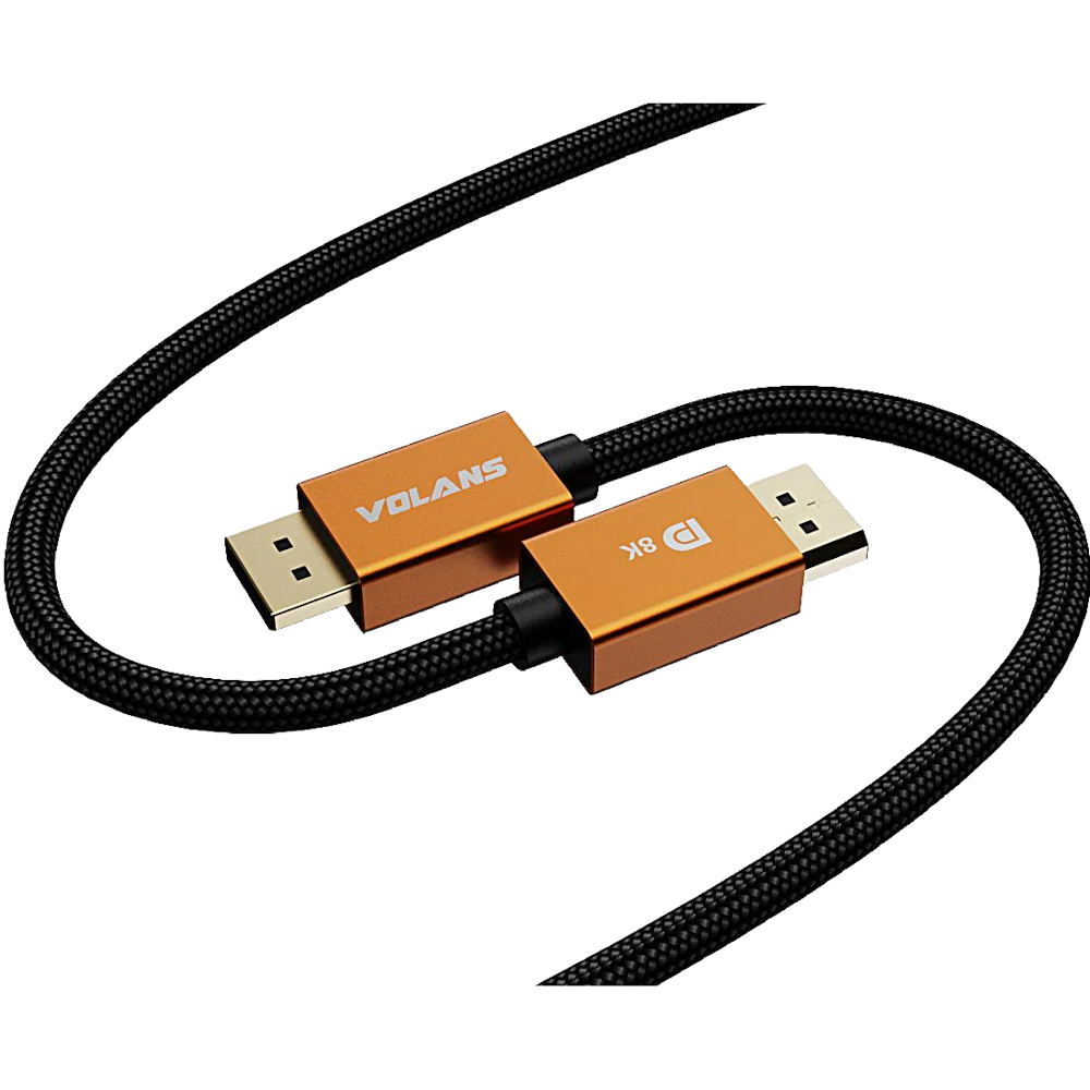 A large main feature product image of EX-DEMO Volans Ultra 8K DP to DP Cable V1.4 - 2m