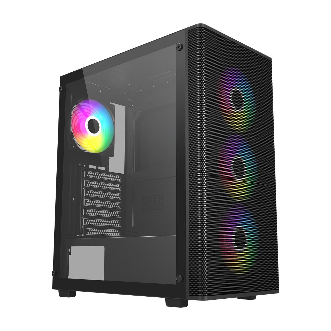 A large main feature product image of FSP M220 ARGB Mid Tower Case (Black)