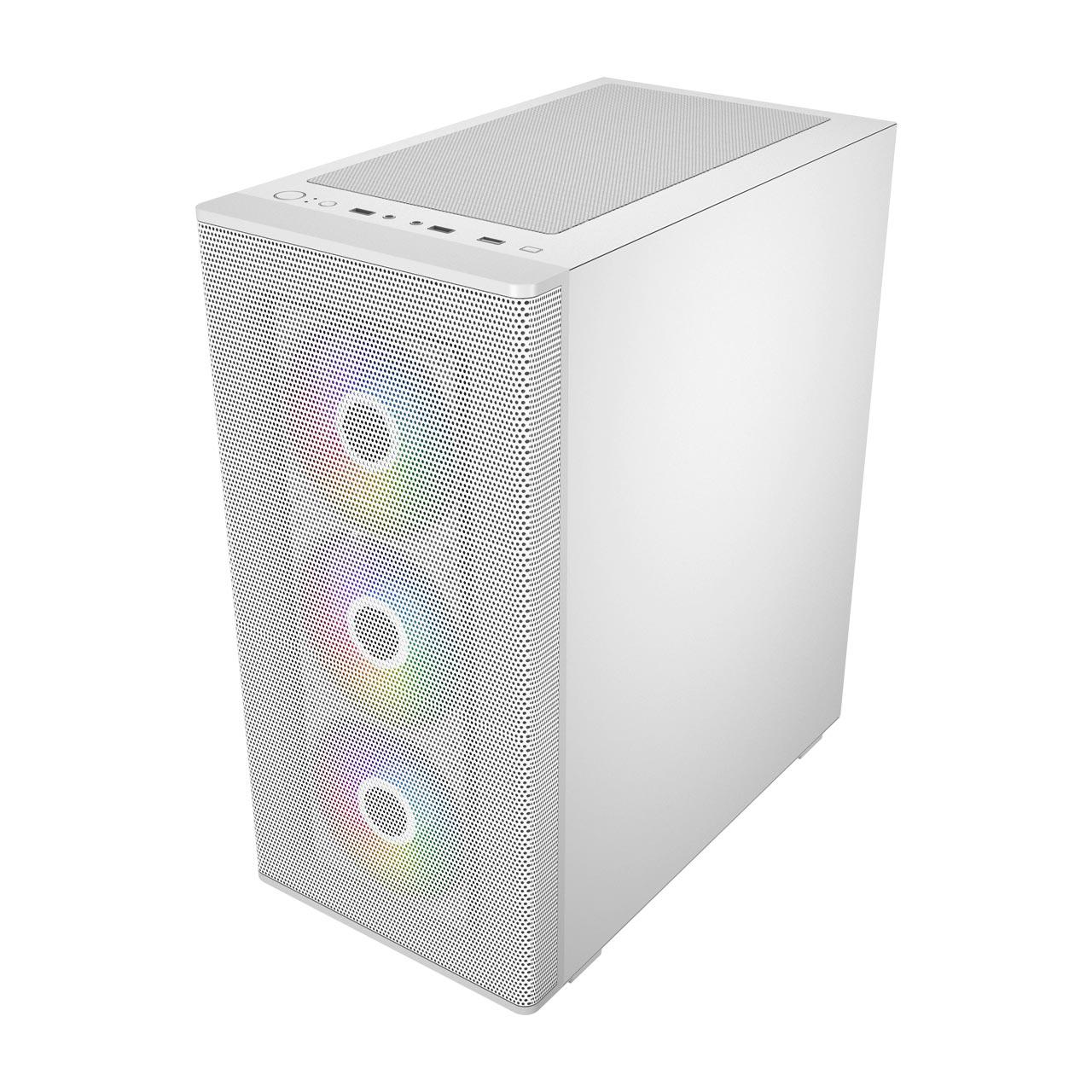 A large main feature product image of FSP M220 ARGB Mid Tower Case (White)
