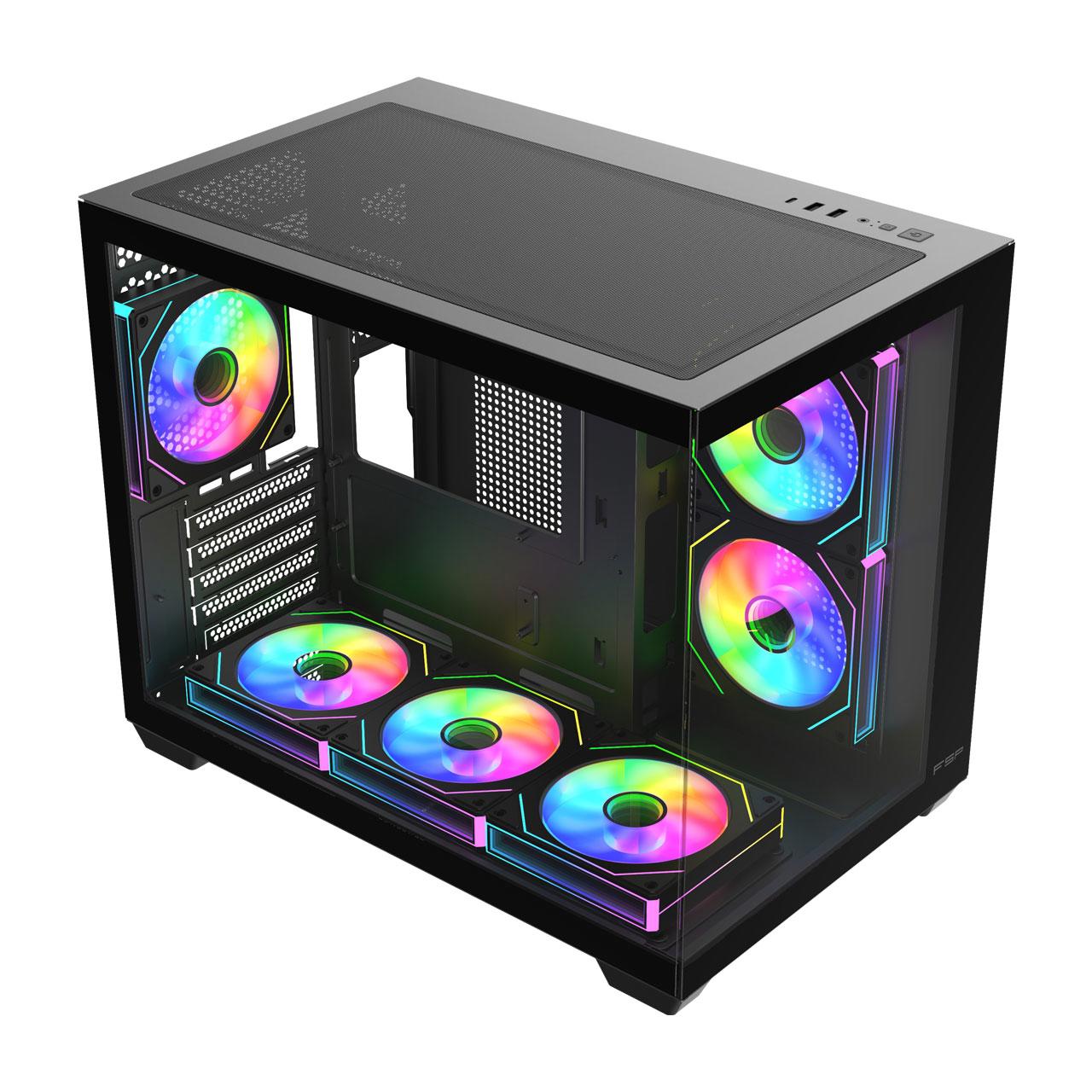 A large main feature product image of FSP S342 Micro Tower Case (Black)
