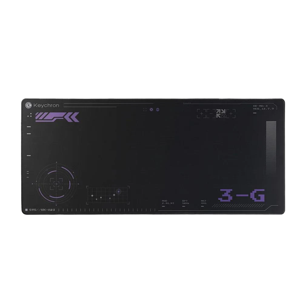 A large main feature product image of Keychron Polyester Desk Mat (Black Purple)