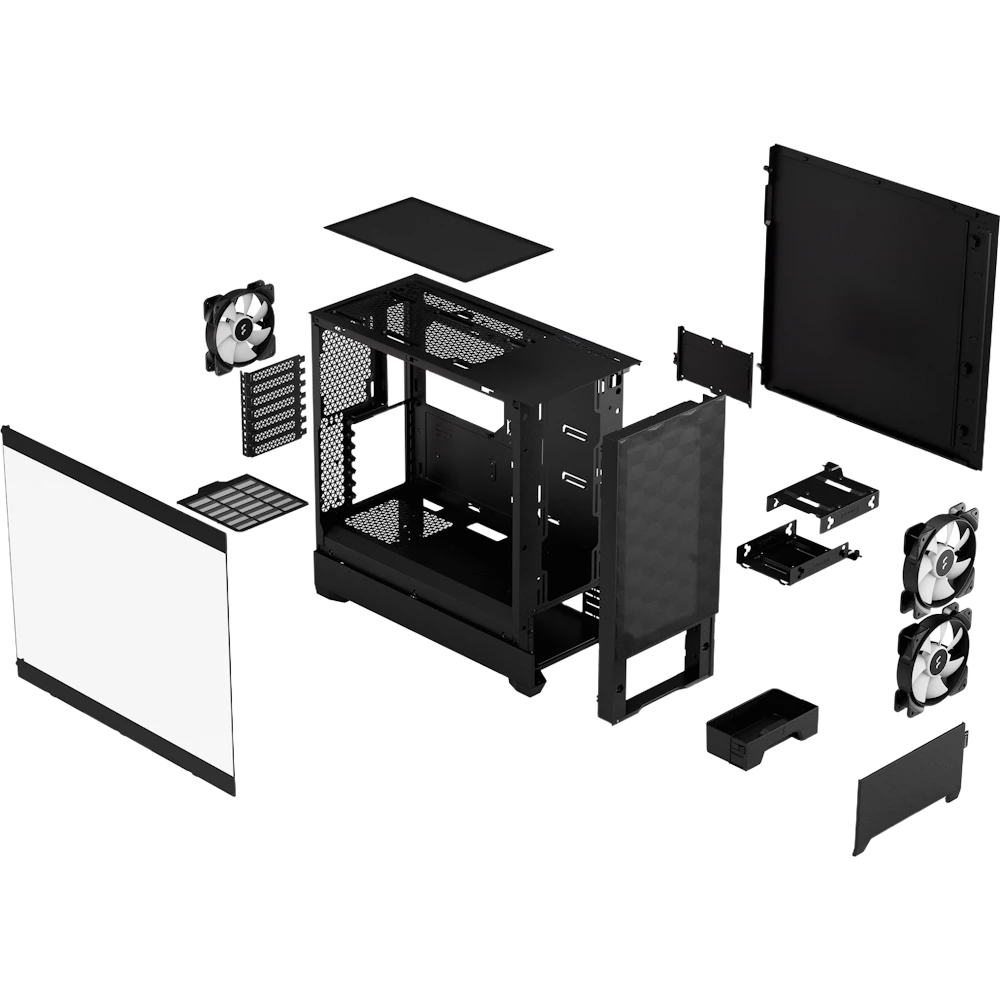 A large main feature product image of EX-DEMO Fractal Design Pop Air RGB TG Clear Tint Mid Tower Case (Black)