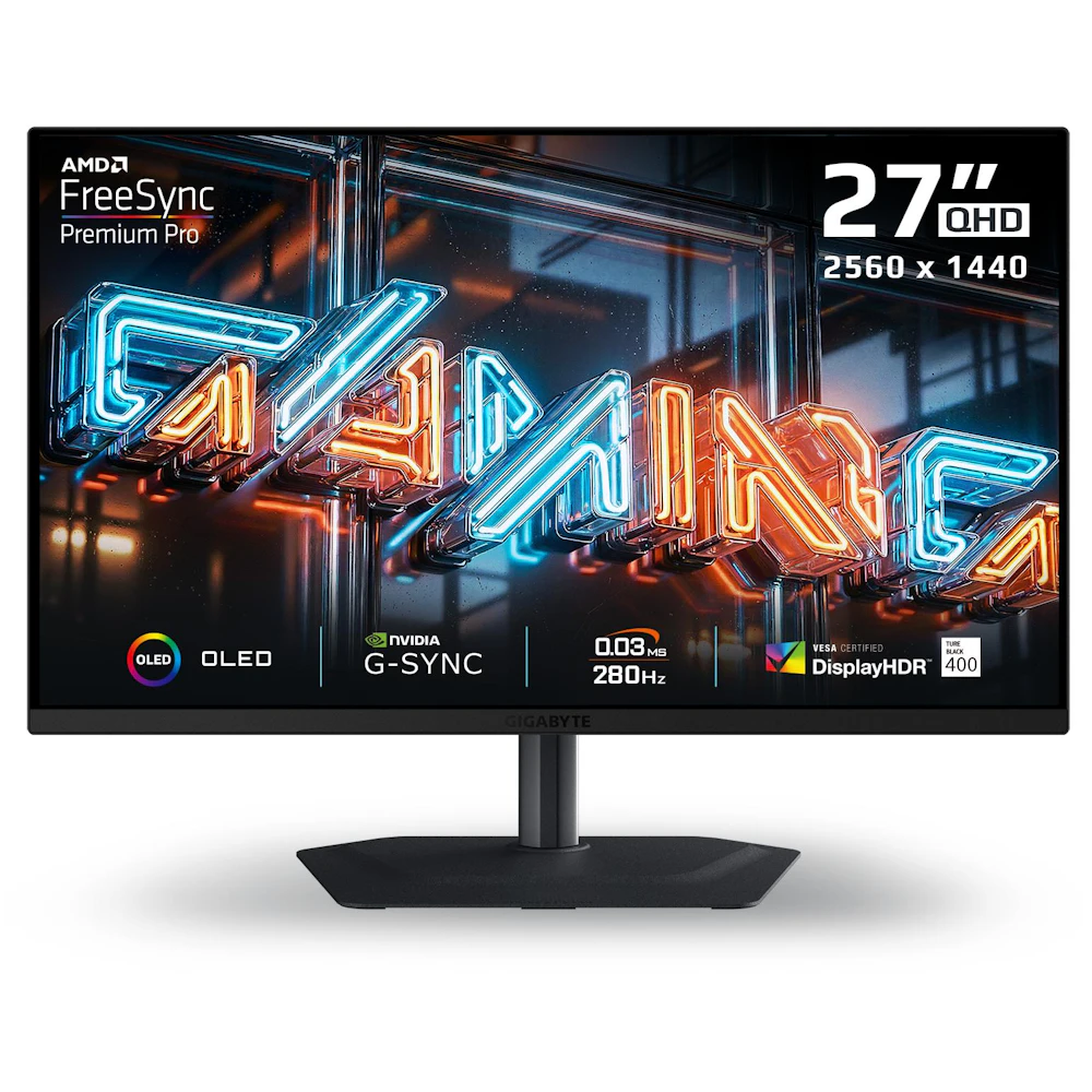EX-DEMO Gigabyte MO27Q2A QD-OLED - 27" 1440p 280Hz 0.03ms Gaming Monitor