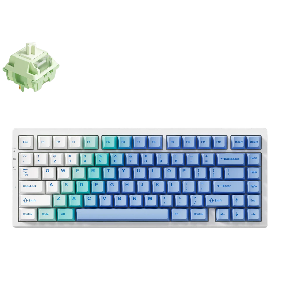 A large main feature product image of EX-DEMO MCHOSE G75 Pro Gasket Mount 75% Layout Hot-Swap Wireless Mechanical Keyboard - Arctic Snow (Matcha Latte Switch)