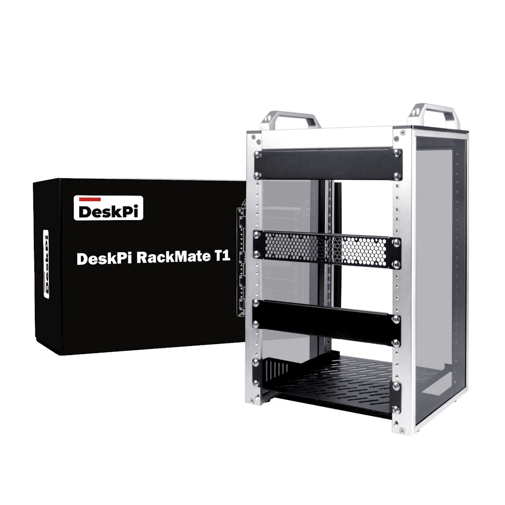 DeskPi RackMate T1 Rackmount 10" 8U Server Cabinet (Black)