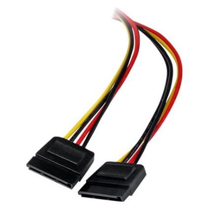 A large main feature product image of Startech LP4 to 2x SATA Power Y Cable Adapter
