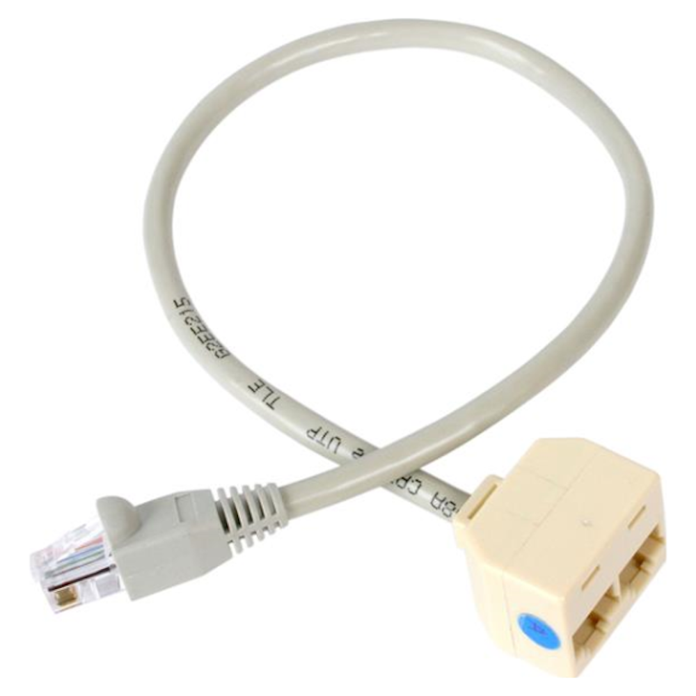 A large main feature product image of Startech 2-to-1 RJ45 Splitter Cable Adapter F-M