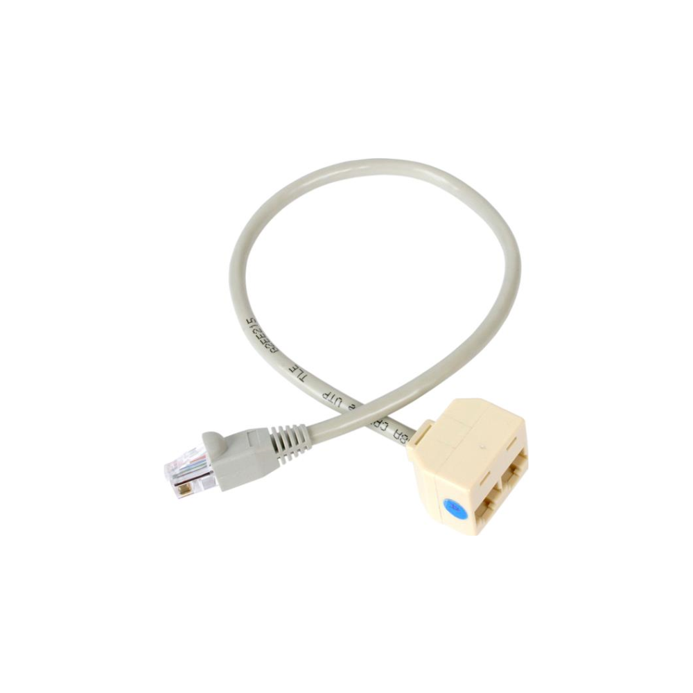 A large main feature product image of Startech 2-to-1 RJ45 Splitter Cable Adapter F-M