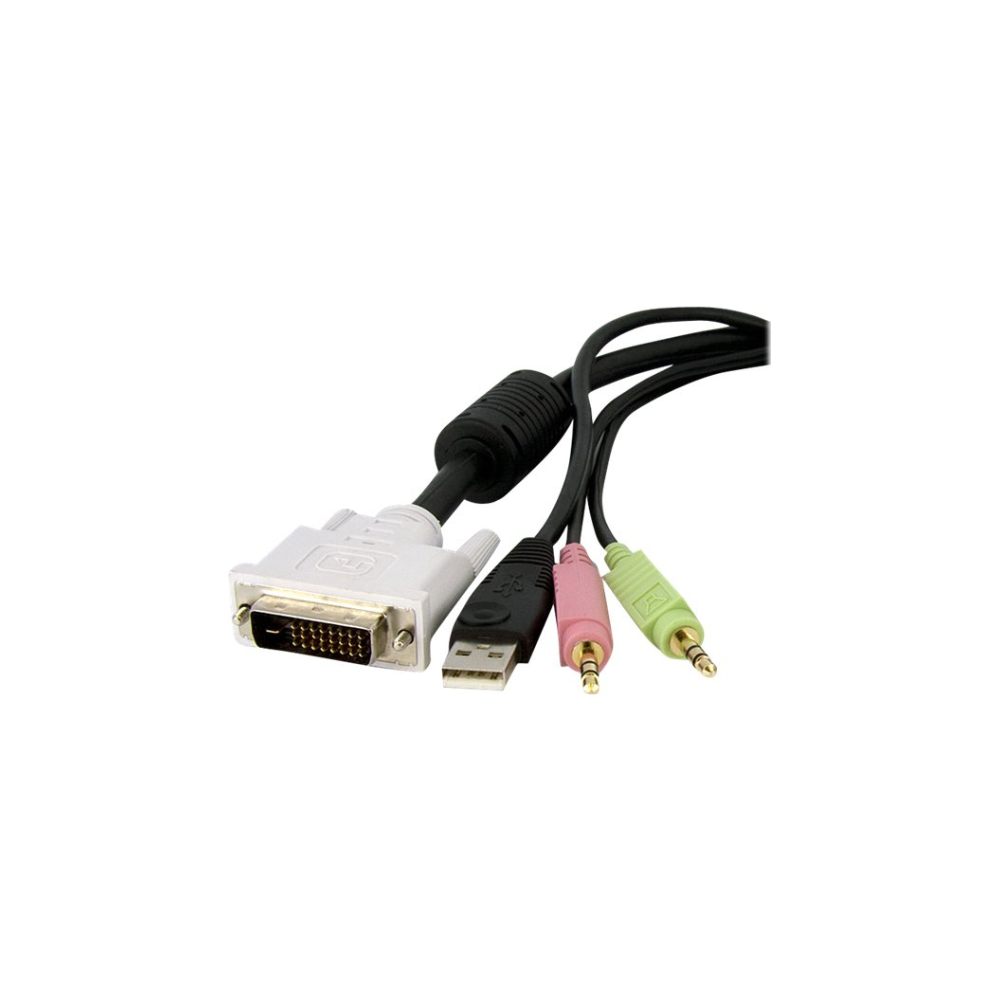 A large main feature product image of Startech DVID4N1USB10 4-in-1 USB DVI KVM Switch Cable w/ Audio 