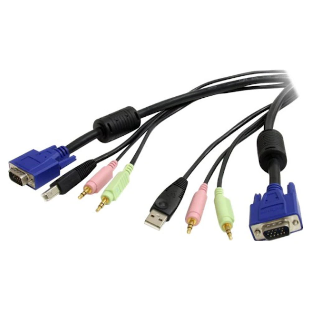 Startech 4-in-1 USB VGA KVM 2m Cable with Audio