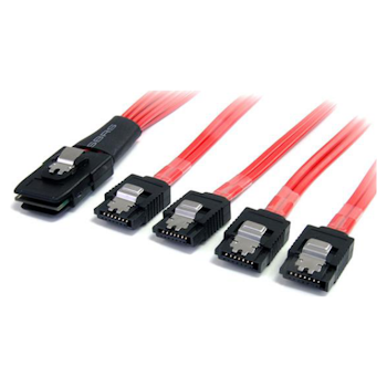 Product image of Startech SAS Cable SFF-8087 to 4x Latching SATA Cables - Click for product page of Startech SAS Cable SFF-8087 to 4x Latching SATA Cables