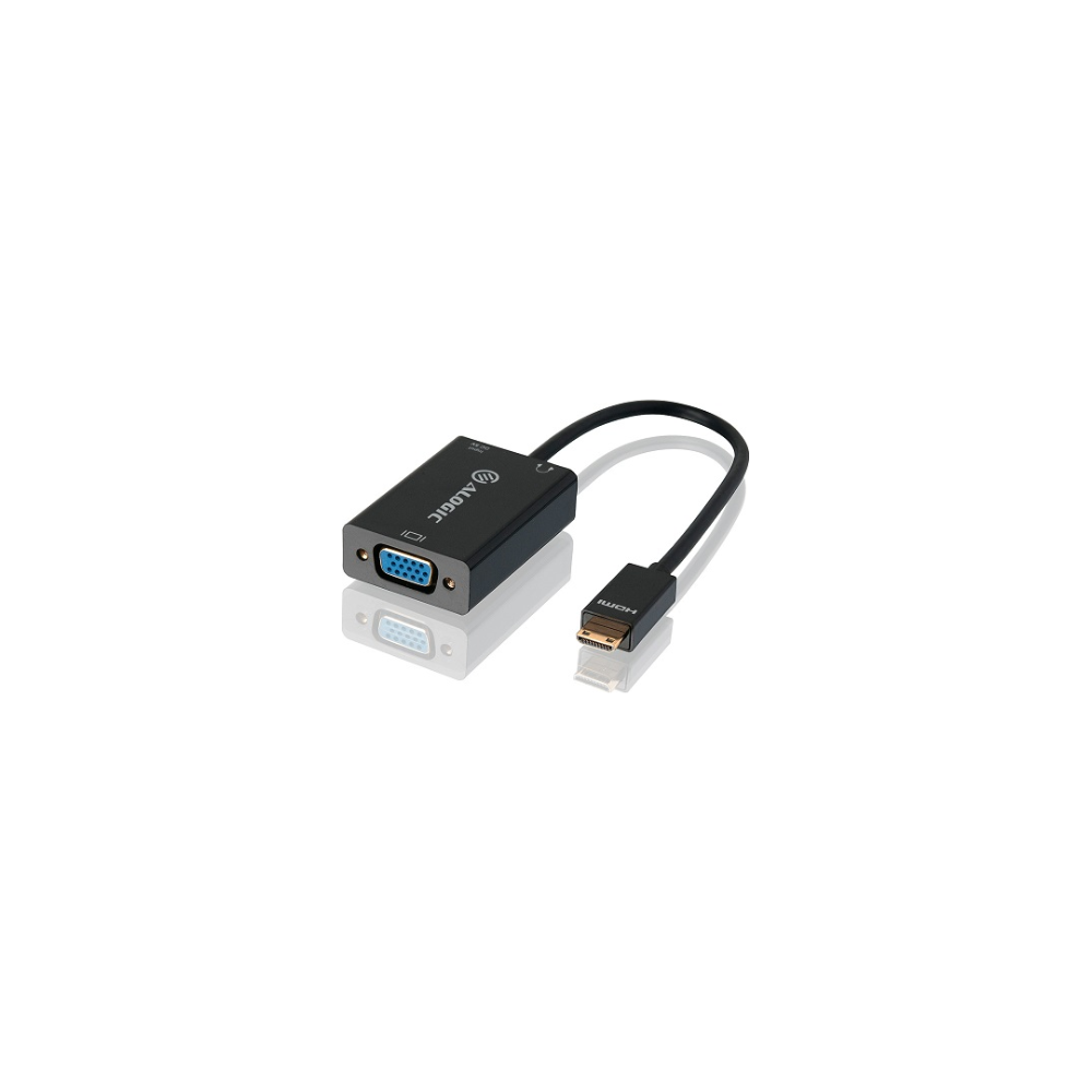 A large main feature product image of ALOGIC Mini HDMI to VGA 15cm Adapter Cable w/3.5mm Audio