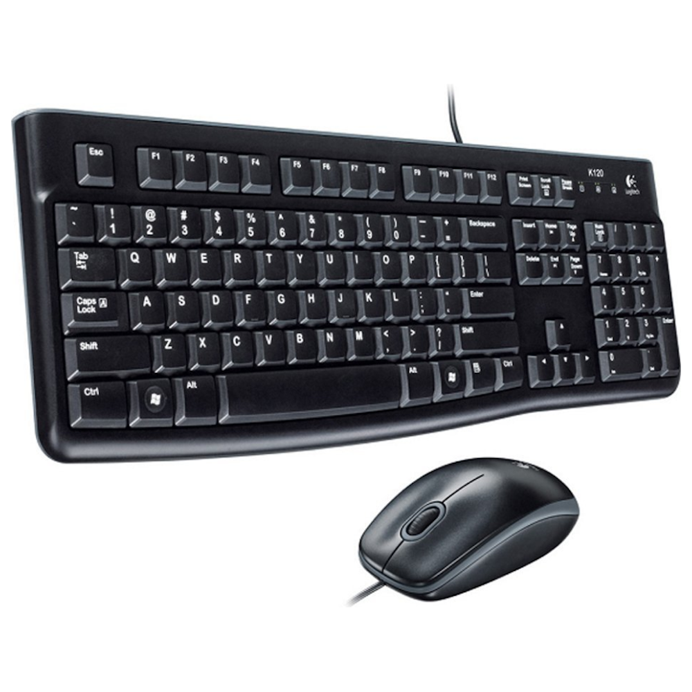 A large main feature product image of Logitech MK120 Wired Desktop