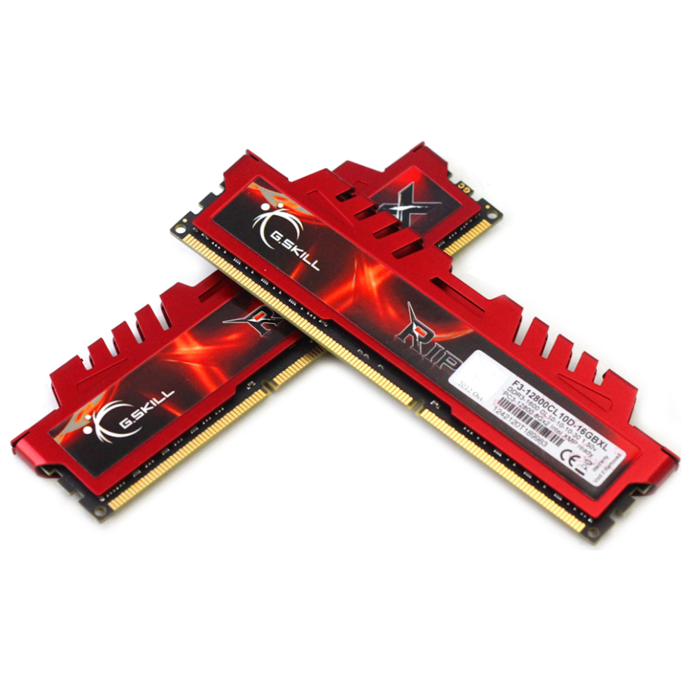 A large main feature product image of G.Skill 16GB Kit (2x8GB) DDR3 Ripjaws X C10 1600MHz - Red