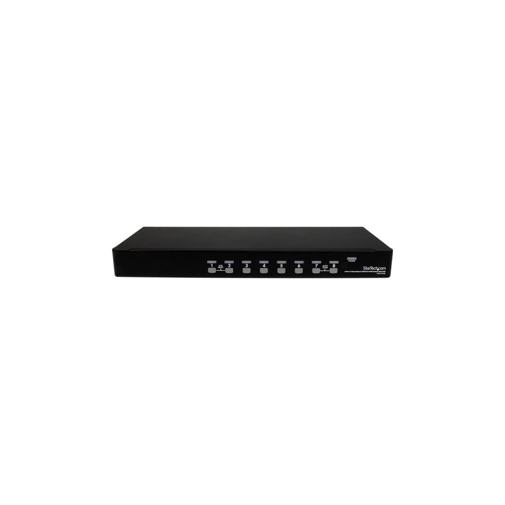 A large main feature product image of Startech 8 Port 1U Rackmount USB PS/2 KVM Switch
