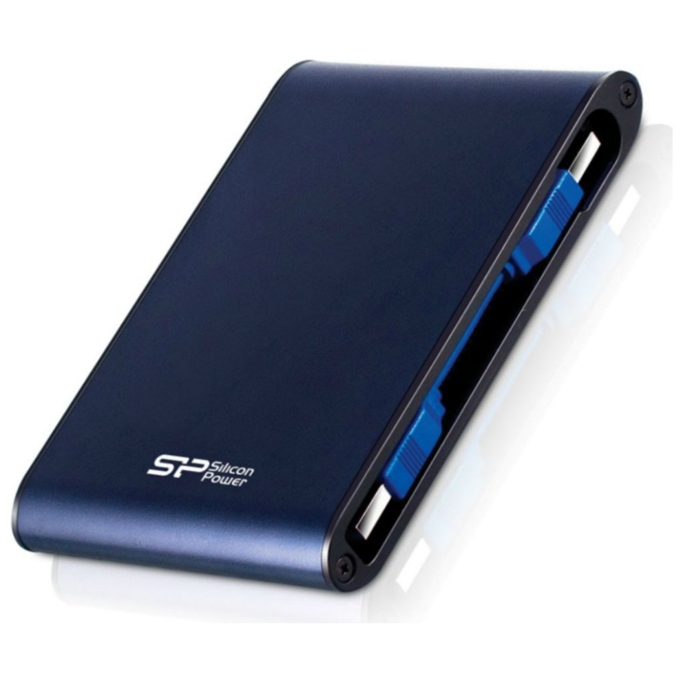A large main feature product image of Silicon Power Armor A80 Water/Shock Proof 2TB USB3.0 2.5" Blue Portable HDD