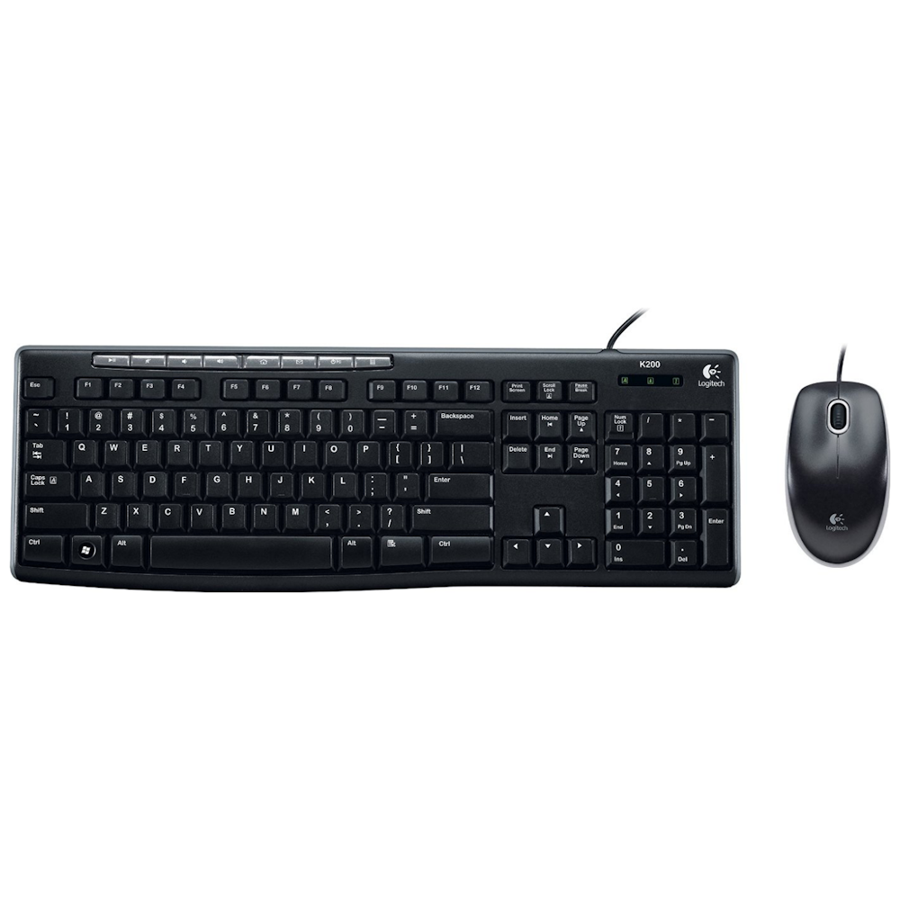 A large main feature product image of Logitech Media Combo MK200