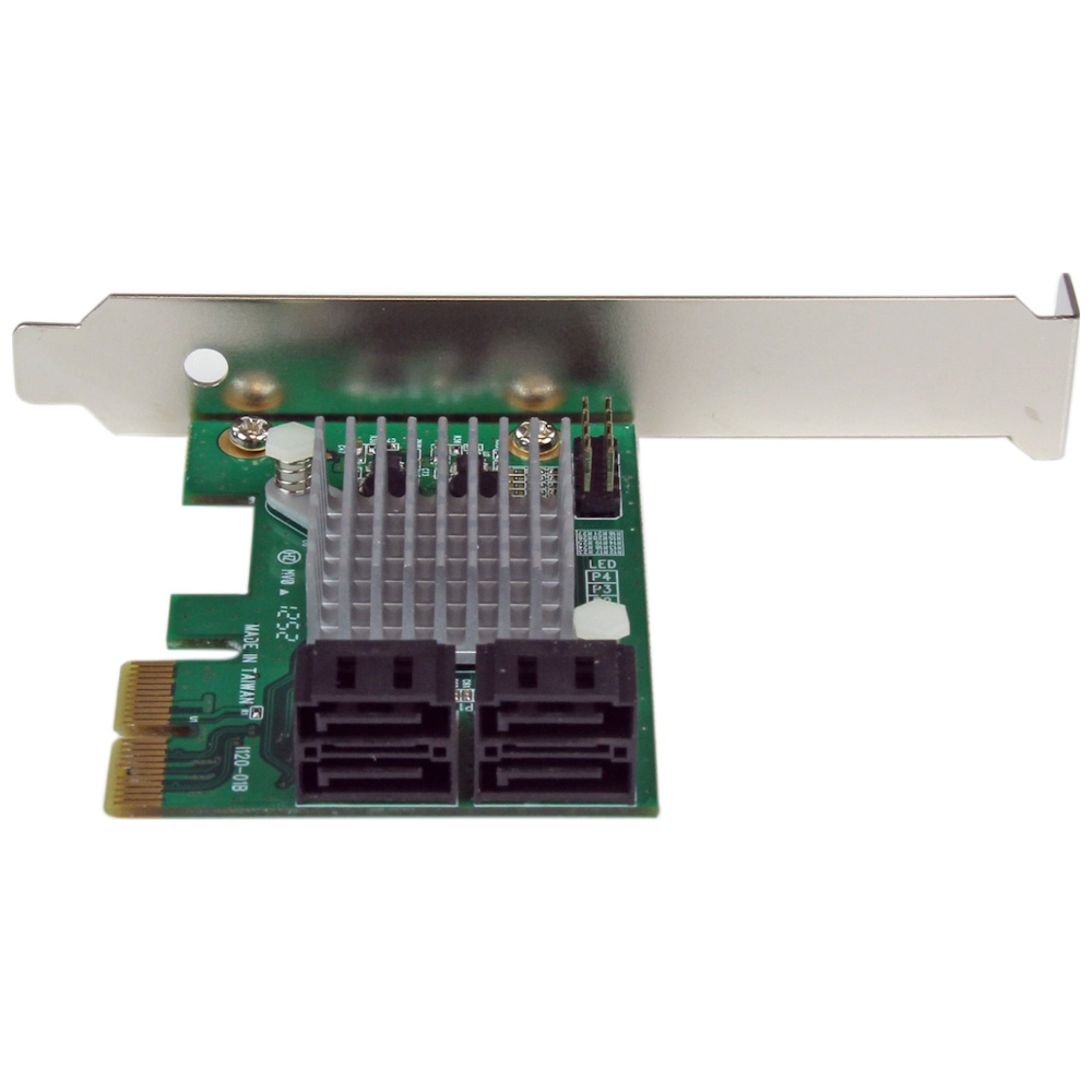 A large main feature product image of Startech 4 Port PCIe SATA III Controller Card