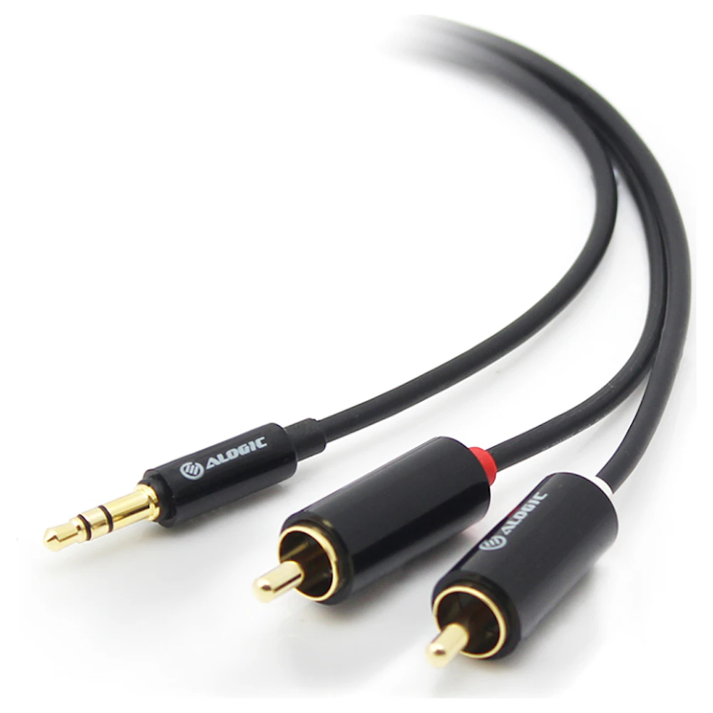 ALOGIC Premium 3.5mm Stereo to 2 X RCA Stereo 5m Cable