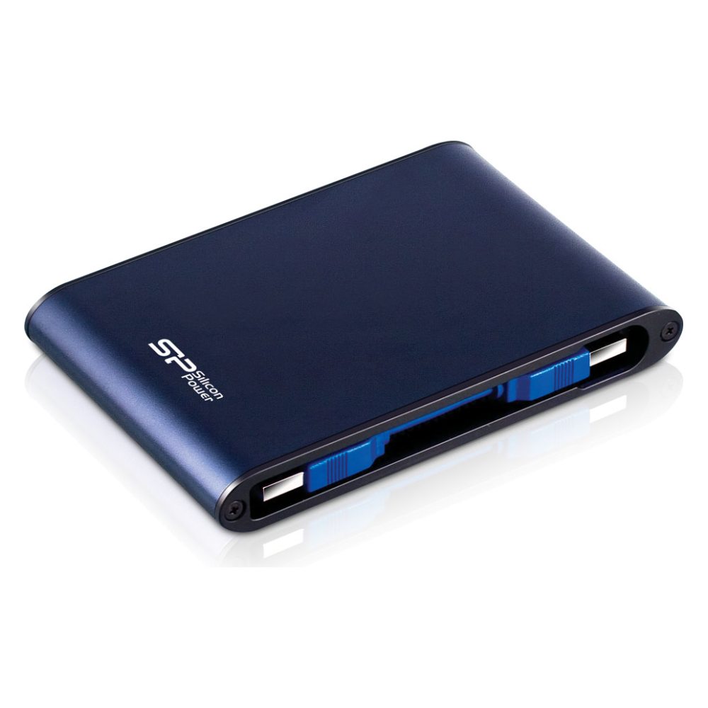 A large main feature product image of Silicon Power Armor A80 Water/Shock Proof 1TB USB3.0 2.5" Blue Portable HDD