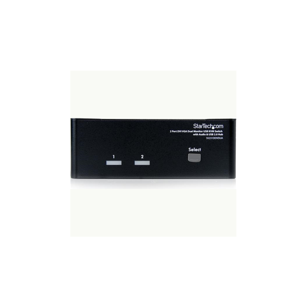 A large main feature product image of Startech 2 Port DVI+VGA Dual Monitor KVM Switch