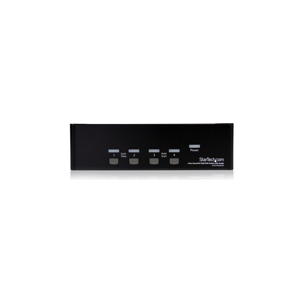 A large main feature product image of Startech 4 Port Dual Display DVI USB KVM Switch