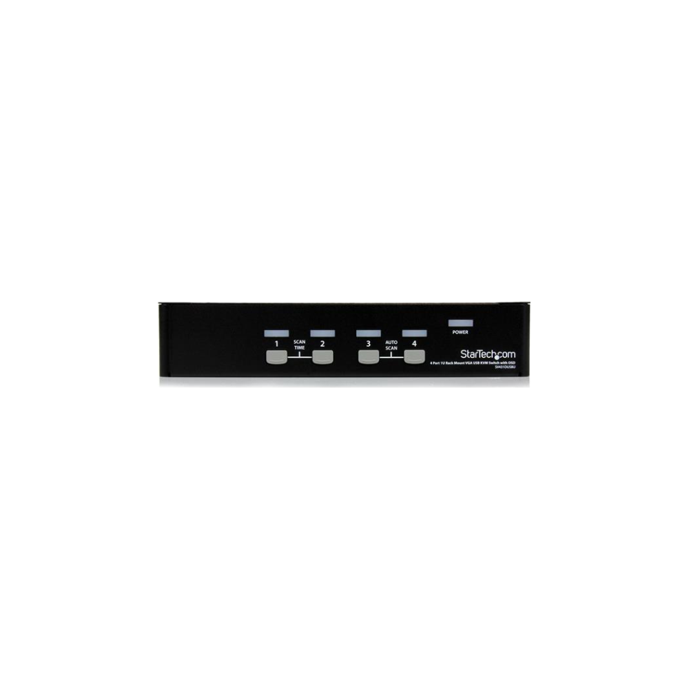 A large main feature product image of Startech 4 Port 1U Rackmount USB KVM Switch