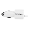 A product image of Startech Lightning Car Charger w/ Extra USB Port - White