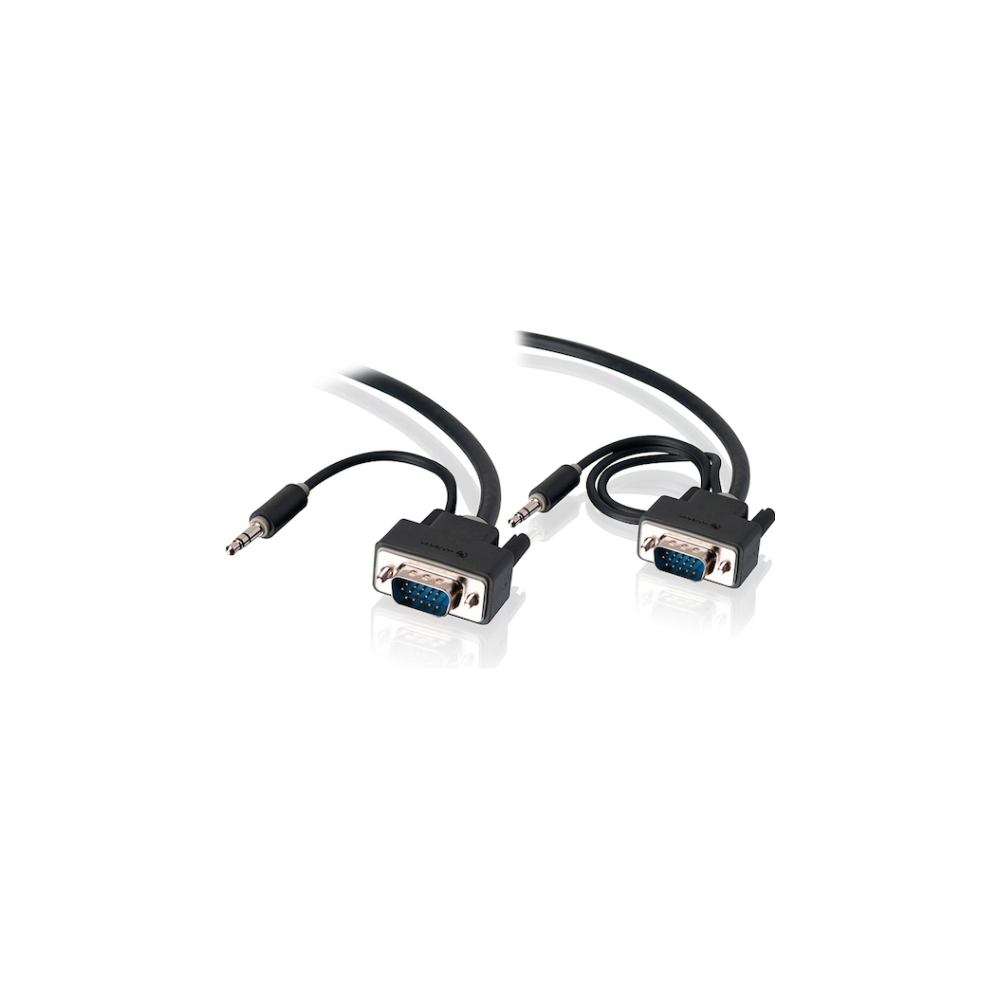A large main feature product image of ALOGIC Pro Series Slim Flexible VGA 7.5m Cable with 3.5mm Stereo Audio Cable