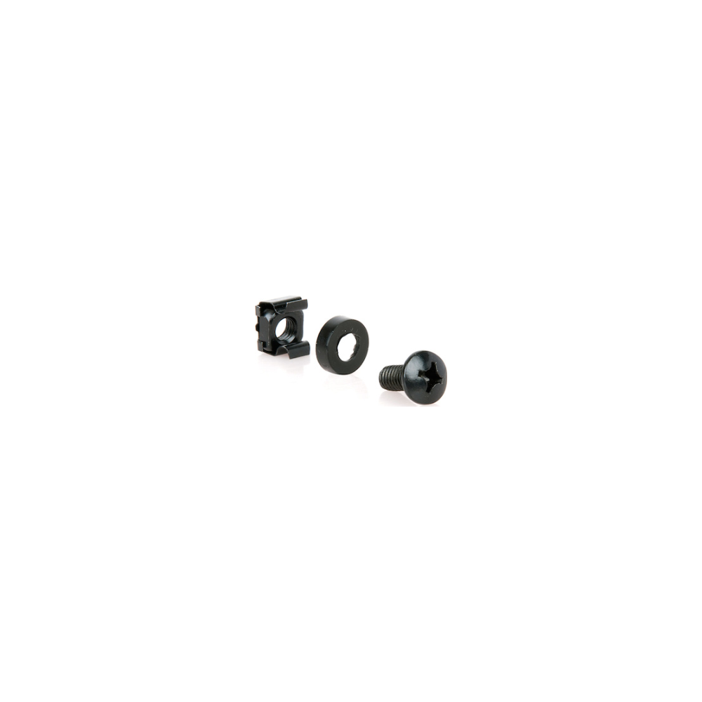A large main feature product image of Serveredge Heavy Duty M6 Cage Nuts Washer & Screw Set 50pk Black