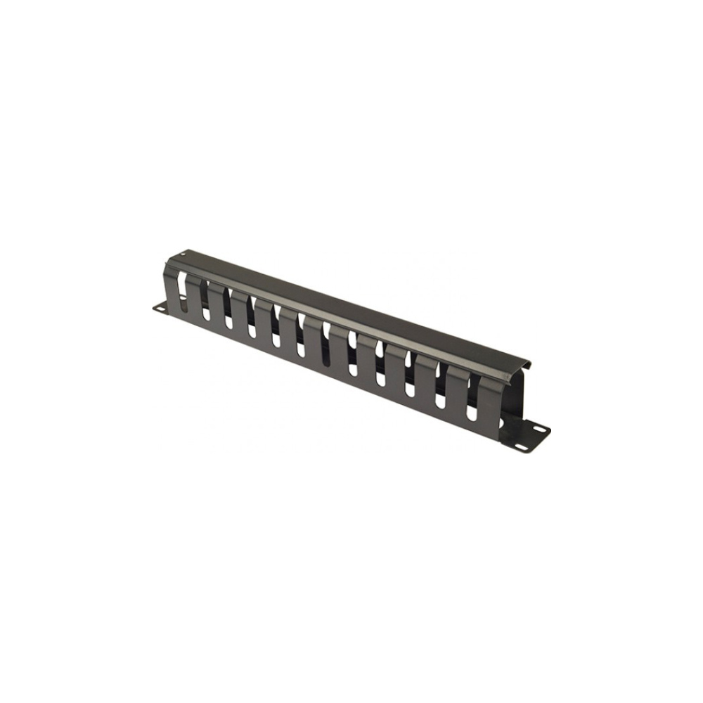 A large main feature product image of Serveredge 1RU Horizontal 12 SLOTS Metal Cable Management Rail