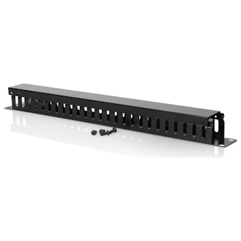 Product image of Serveredge 1RU Horizontal 24 Slot Metal Cable Management Rail - Click for product page of Serveredge 1RU Horizontal 24 Slot Metal Cable Management Rail
