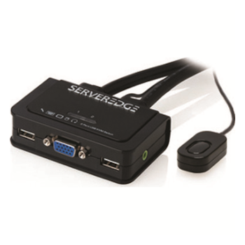 Product image of Serveredge 2 Port USB / VGA Cable KVM Switch With Audio & Remote   - Click for product page of Serveredge 2 Port USB / VGA Cable KVM Switch With Audio & Remote  