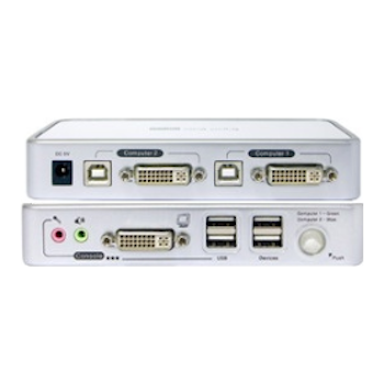 Product image of Serveredge 2 Port USB / DVI Desktop KVM Switch With Audio & USB Hub 2.0 Includes Cables - Click for product page of Serveredge 2 Port USB / DVI Desktop KVM Switch With Audio & USB Hub 2.0 Includes Cables