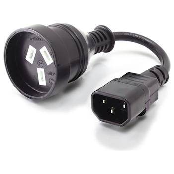 Product image of ALOGIC 0.15m IEC C14 to Aus 3 Pin Mains Plug Male to Female - Click for product page of ALOGIC 0.15m IEC C14 to Aus 3 Pin Mains Plug Male to Female