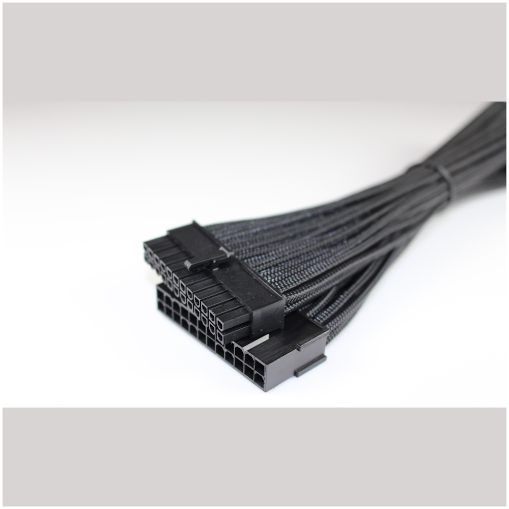 A large main feature product image of GamerChief 24-Pin ATX 45cm Sleeved Extension Cable (Black)