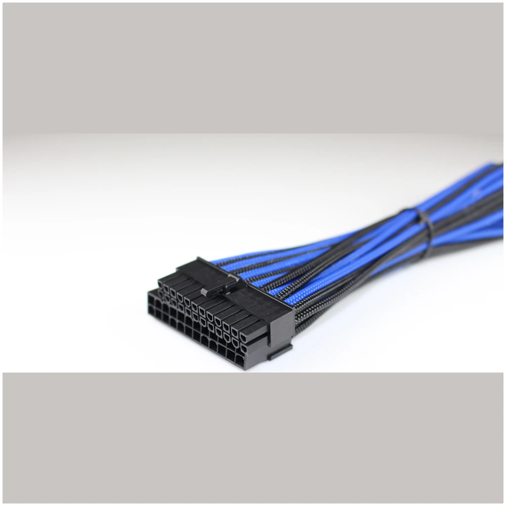 GamerChief 24-Pin ATX 45cm Sleeved Extension Cable (Black/Blue)