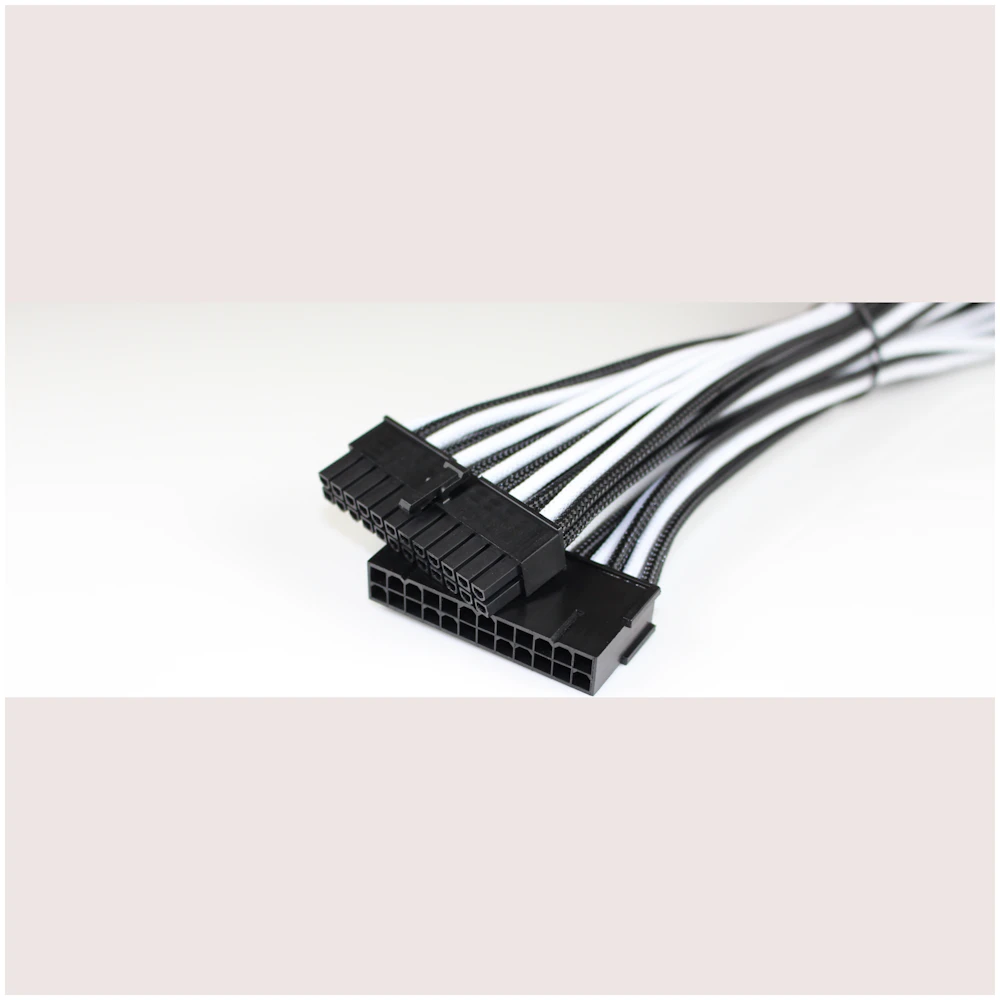 GamerChief 24-Pin ATX 45cm Sleeved Extension Cable (Black/White)