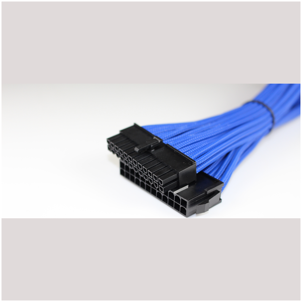 A large main feature product image of GamerChief 24-Pin ATX 45cm Sleeved Extension Cable (Blue)