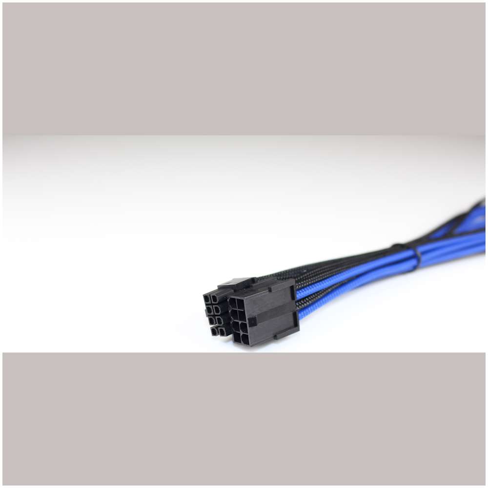 A large main feature product image of GamerChief 8-Pin EPS 45cm Sleeved Extension Cable (Black/Blue)
