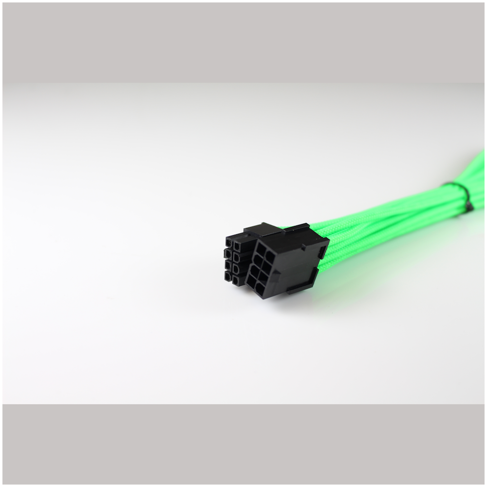 A large main feature product image of GamerChief 8-Pin EPS 45cm Sleeved Extension Cable (Green)